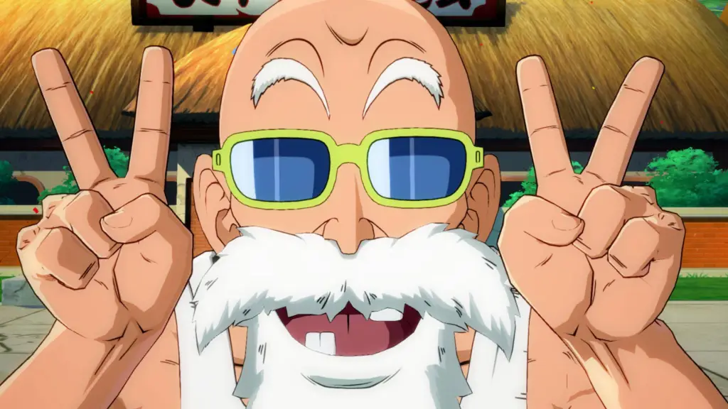 Dragon Ball FighterZ Master Roshi character victory screen