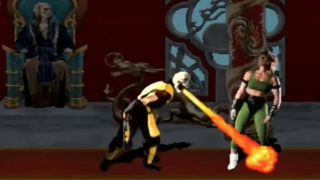Mortal Kombat 1992 Scorpion Toasty fatality