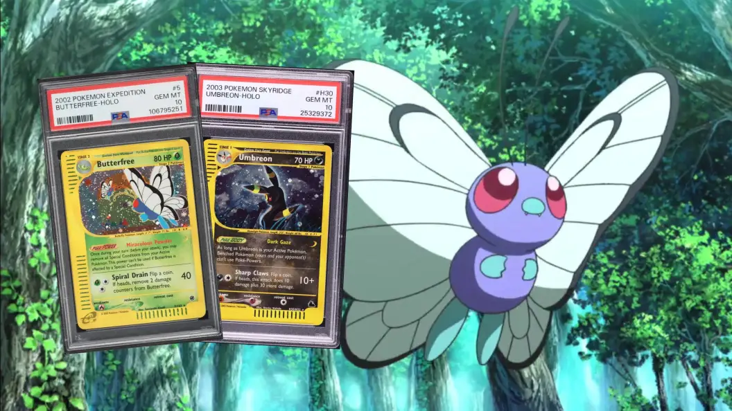Screenshot of Butterfree and Graded e-Reader Pokémon TCG cards