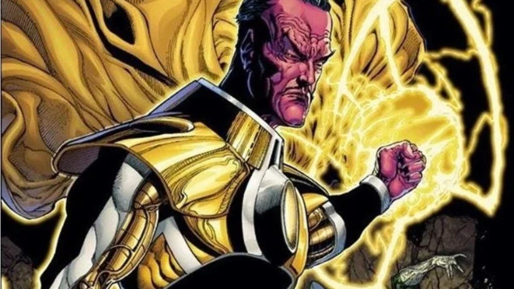 Sinestro with his yellow powers