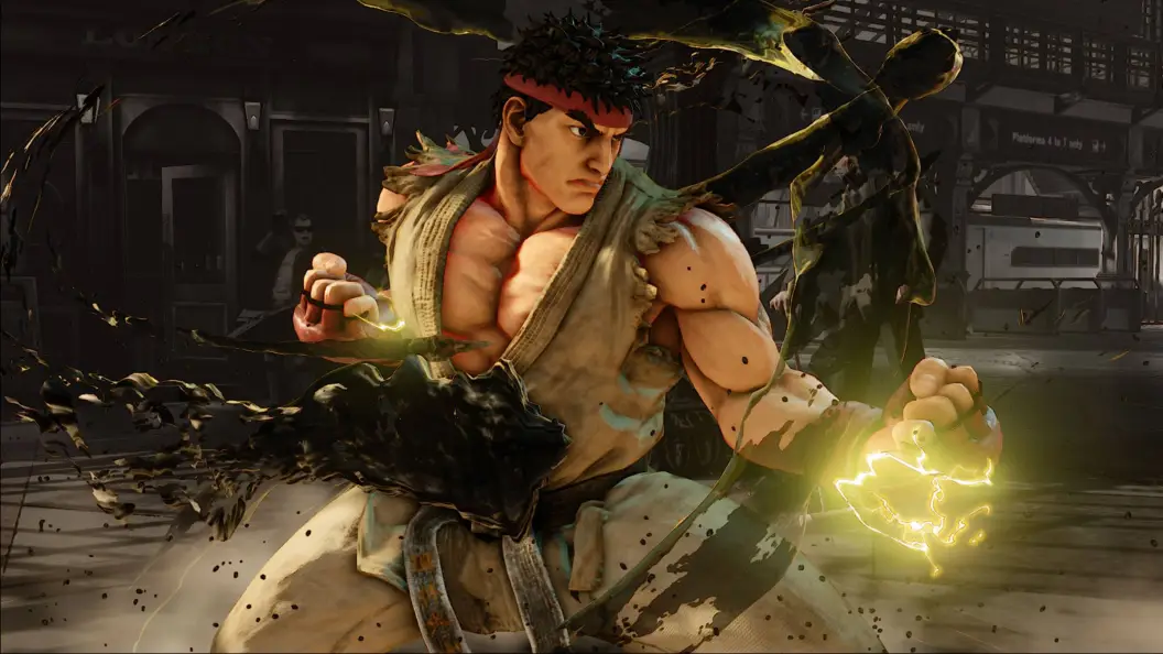 Street Fighter 5 Ryu activating V-Trigger